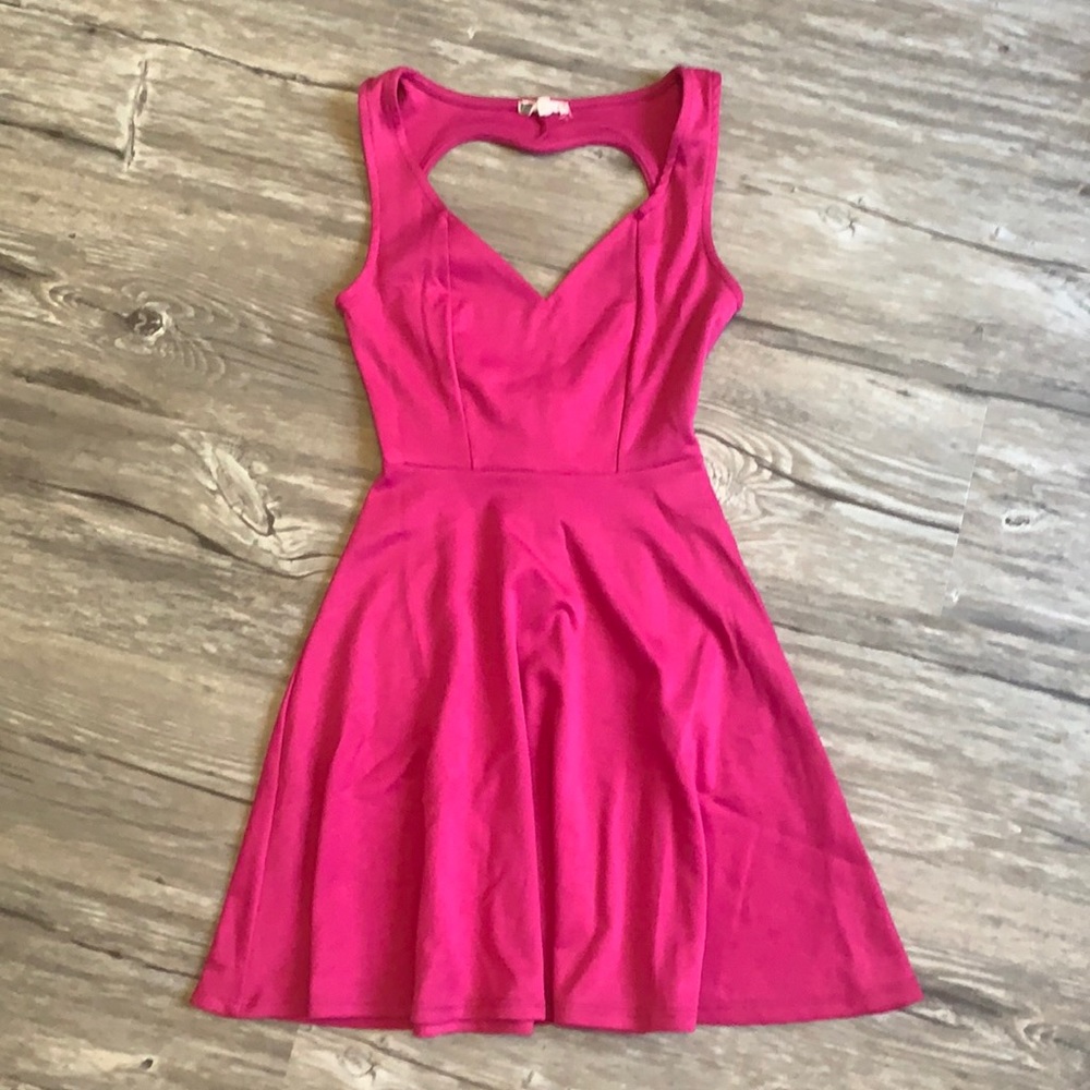 Hot Pink Open Back Summer Dress - XS